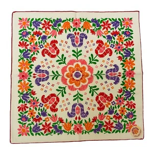 Fallani Cohn Inc 8 Servietten Tulpen Blumen weiß rot lila Baumwolle Vintage  - Bild 1 von 5