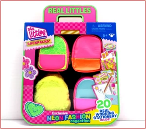 Shopkins Real Littles BACKPACKS! - NEON FASHION Collection 4-PACKS   ❤️NEW❤️ - Picture 1 of 10