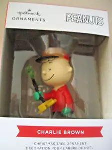 Hallmark Ornament 2024 Peanuts Charlie Brown Kneeling with Tree NIB - Picture 1 of 5