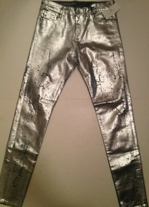 NEW! Adriano Goldschmied Painted Silver Jeans Women's 27R The Farah Skinny Ankle - Picture 1 of 12