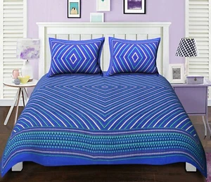 Sábana de cama floral de algodón estampado Sanganeri con dos fundas de almohada - Imagen 1 de 8