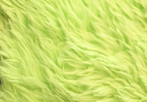 Purple or Lime Green Costume Faux Fur Fabric Long Pile 64" Wide Sold by 1/4 Yard - Picture 1 of 3