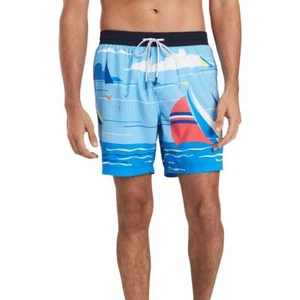 NEW MENS TOMMY HILFIGER THFLEX SAILBOAT GRAPHIC 6.5" SWIM TRUNKS BOARD SHORTS XL - Picture 1 of 3