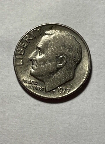 Rare 1977 Roosevelt Dime Coin No Mint Mark ERROR Cover