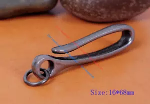 5 Stck. 68*16 mm Retro Silber Schlüsselanhänger Schlüsselring Gürtel U Haken Geldbörse Kette Fischhaken - Bild 1 von 10