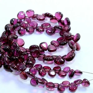 92.5 Ct Natural Purple Pink Rhodolite Garnet Smooth Heart Shape Beads 16 Inch - Picture 1 of 10