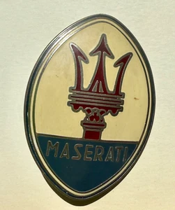 Maserati  Logo Badge Vintage Metallo BONISA Milano - Picture 1 of 5