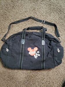 VINTAGE 90'S BLACK NYLON MICKEY MOUSE MICKEY UNLIMITED DUFFLE BAG 