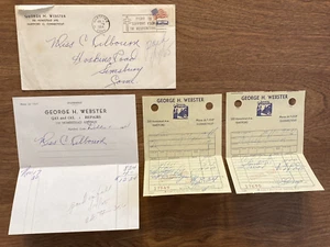 Factura de estación de servicio de reparación de gasóleo George H. Webster años 60 Hartford CT - Imagen 1 de 15