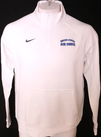 NEW United States USAF Air Force Falcons Nike White 1/4 Zip Sweatshirt Mens L Cover