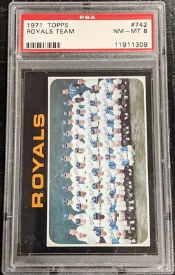 1971 Topps ROYALS TEAM PSA 8 NM-MT #742 SUPER CLEAN & Centered! - Image 1 of 3