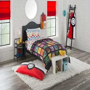 Pokemon Kanto Favorites 4 Piece Twin Bed in a Bag Bedding Set Polyester Twin - Picture 1 of 9