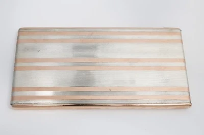 Antigua caja de cigarrillos Tiffany & Co. de oro rosa de 14 k y plata de ley, 231,0 gr Foto 1 de 4