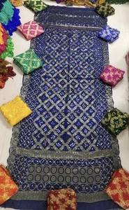ROT GOLDEN Indien Jacquard Kunst Seide Dupatta Halstuch Schal Stola Chunri Tuch NEU - Bild 1 von 5