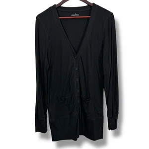 Caslon Pima Cotton Blend Black Cardigan - Picture 1 of 8