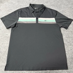Travis Mathew Poloshirt Herren Größe Large schwarz gestreift Logo Golf Freizeit - Bild 1 von 7