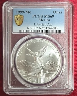 1999-Mo Mexico Uncirculated Silver 1 Ounce Libertard PCGS MS-69 - Image 1 of 4