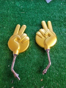 Honda Metro Ruckus Elite Dio Peace Sign Mirrors Gold - Picture 1 of 7