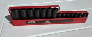 MAC Tools SXDPM146TR 14-PC. 3/8" 6-PT Metric 8mm - 24mm Deep Impact Socket Set - Picture 1 of 9