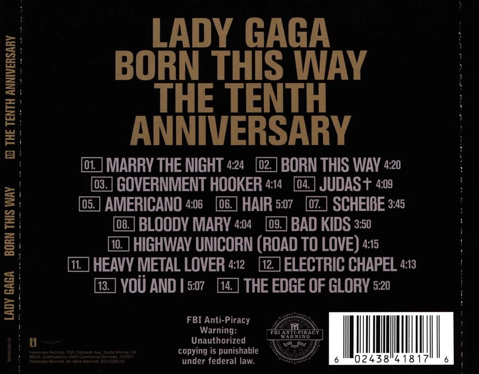 LADY GAGA BORN THIS WAY [TENTH ANNIVERSARY EDITION] NEW CD - Image 1 of 1