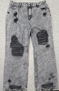 Fashion Nova schwarze Damenjeans Größe 16 abgenutzt & verwaschen - Bild 1 von 10