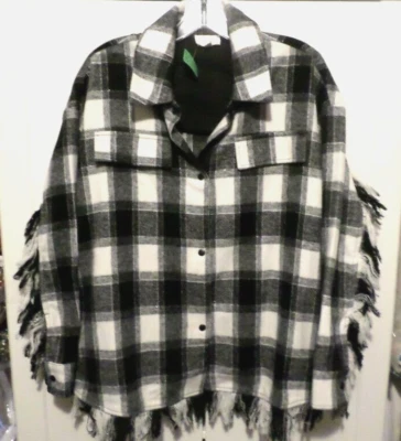 143 Story by Line Up Plaid Flap Pocket Flannel Snap Front Shacket Top - Image 1 of 4