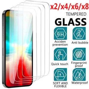 For iPhone 15 14 13 Pro Max 12 11 XR XS Max Tempered Glass Screen Protector Film - Picture 1 of 34