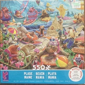 NEW SEALED Ceaco Jigsaw Puzzle 550 pieces - BEACH MANIA - Ocean Fun - Picture 1 of 1
