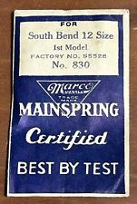Marco South Bend Watch Mainspring 12 Size 1st Model #830 OEM #55528 b27#830
