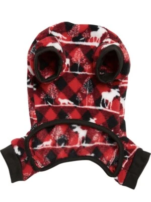 全新带标签 Hotel Doggy 毛绒驯鹿印花狗连身裤 L 码 24.99 美元 — 第 1/4 张图片