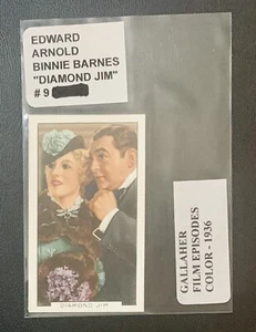 EDWARD ARNOLD - BINNIE BARNES 1936 Gallaher Film Episodes #9 Tobacco Card - Picture 1 of 2