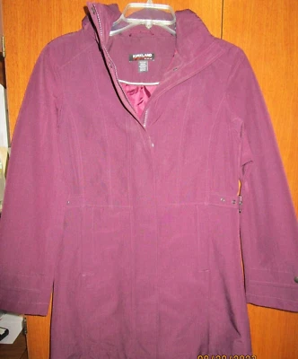 Abrigo de coche Kirkland Signature rojo vino talla XS con busto de capucha extraíble 37 longitud 33,5 Foto 1 de 4