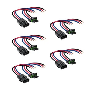 5pc OLS 3-Wire Weather Pack Connector Kit Assembled with 10" 12 AWG Wires - Picture 1 of 2
