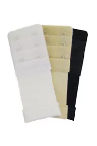 2 Hooks Bra Extenders 3 in a Pack White Beige Black Reduces Bra Tightens 7021 - Picture 1 of 2
