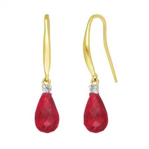Pendientes de rubíes y diamantes en oro amarillo de 14 k (6,70 quilates) tw.) - Imagen 1 de 2