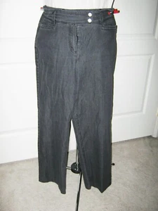 Larry Levine Dark Grey Cotton Straight Leg Jeans Gr. 14 Jeans - Bild 1 von 5