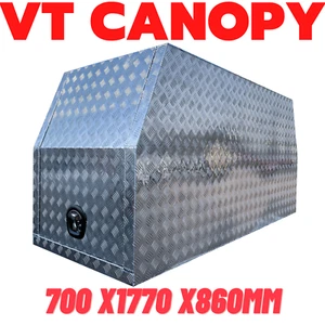 Aluminum Canopy 700x1770x860mm Cchecker plate UTE TRUCK 4WD Workmate toolbox - Picture 1 of 6