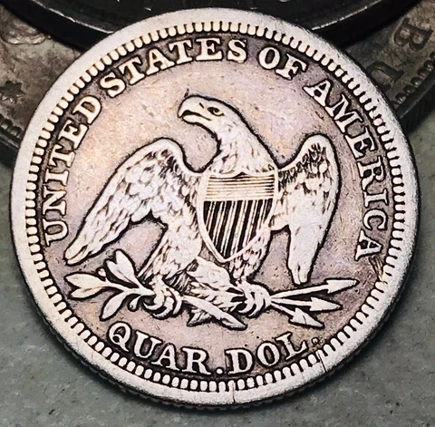 1854 Seated Liberty Quarter 25C Arrows Ungraded Choice Silver US Coin CC16019 Cover