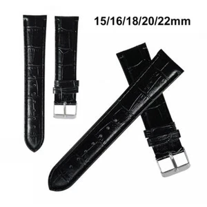 PU Leather Watch Strap Clasp Wristbands Watch Accessories 14mm-22mm NEW - Bild 1 von 14