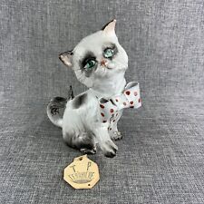 T P Ceramiche Ceramic Cat Figurine Hand Made And Painted 6.5 Inch Vintage Italy