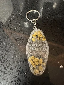 BRAND NEW HANDMADE RESIN KEY CHAIN CUTE BUT PSYCHO #I2 CLEAR GLITTER KEY RING - Picture 1 of 1