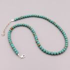 Handmade Natural Turquoise Gemstone Round Beads 18" Necklace Birthstone Jewelry