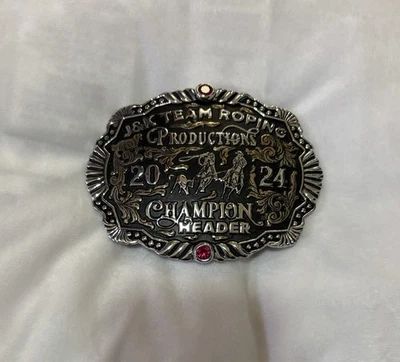 Trophy Rodeo Champion Пряжка на Ремень Команда Roper Roping Header Heeler - Изображение 1 из 2