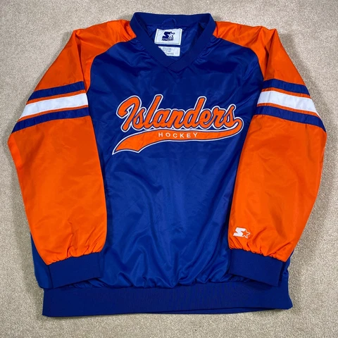 New York Islanders Jacket Men 2XL NHL Hockey Starter Pullover Coat Satin Retro Cover