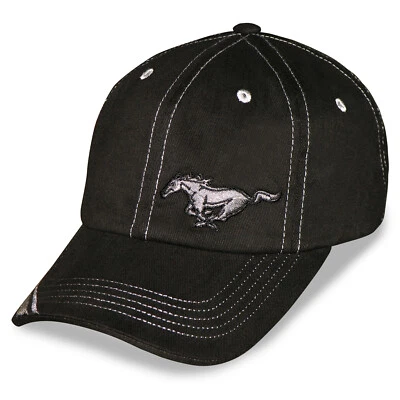 Gorra Mustang Running Horse Blackout con rayas - ¡Obtienes envío GRATIS A EE. UU.! MIRAR Foto 1 de 4