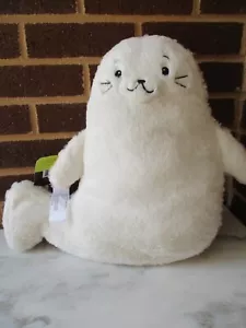Animal Adventure Seal-Narwal Almohada Reversible Forma Blanco/Rosado Juguete Etiqueta 15" - Imagen 1 de 7