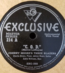 78RPM Exclusive 214 Johnny Moore - C.O.D. COD / No Greater Love, well-used V- - Picture 1 of 6