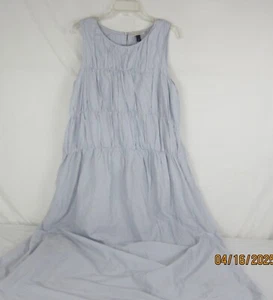 Universal Thread Women's Maxi A-Line Ruched Sleeveless Cotton Dress Light Blue L - Picture 1 of 15