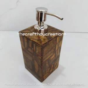 Tiger Eye Stone Soap Dispenser – Refill Shampoo Dispenser for Bathroom Set - Picture 1 of 6