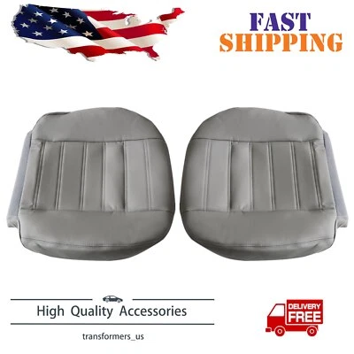 Fit For 2006 2007 Hummer H2 SUV & SUT Driver & Passenger Leather Seat Cover Gray - Image 1 of 4